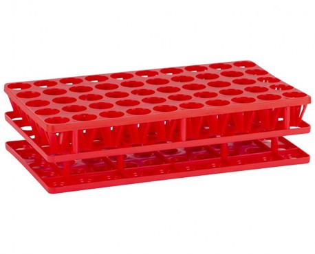 Multistand Plus tesztcső tartó PP  5x10 fh. piros